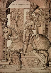 Kaiser Maximilian I. reitet ein Pferd, 1518
